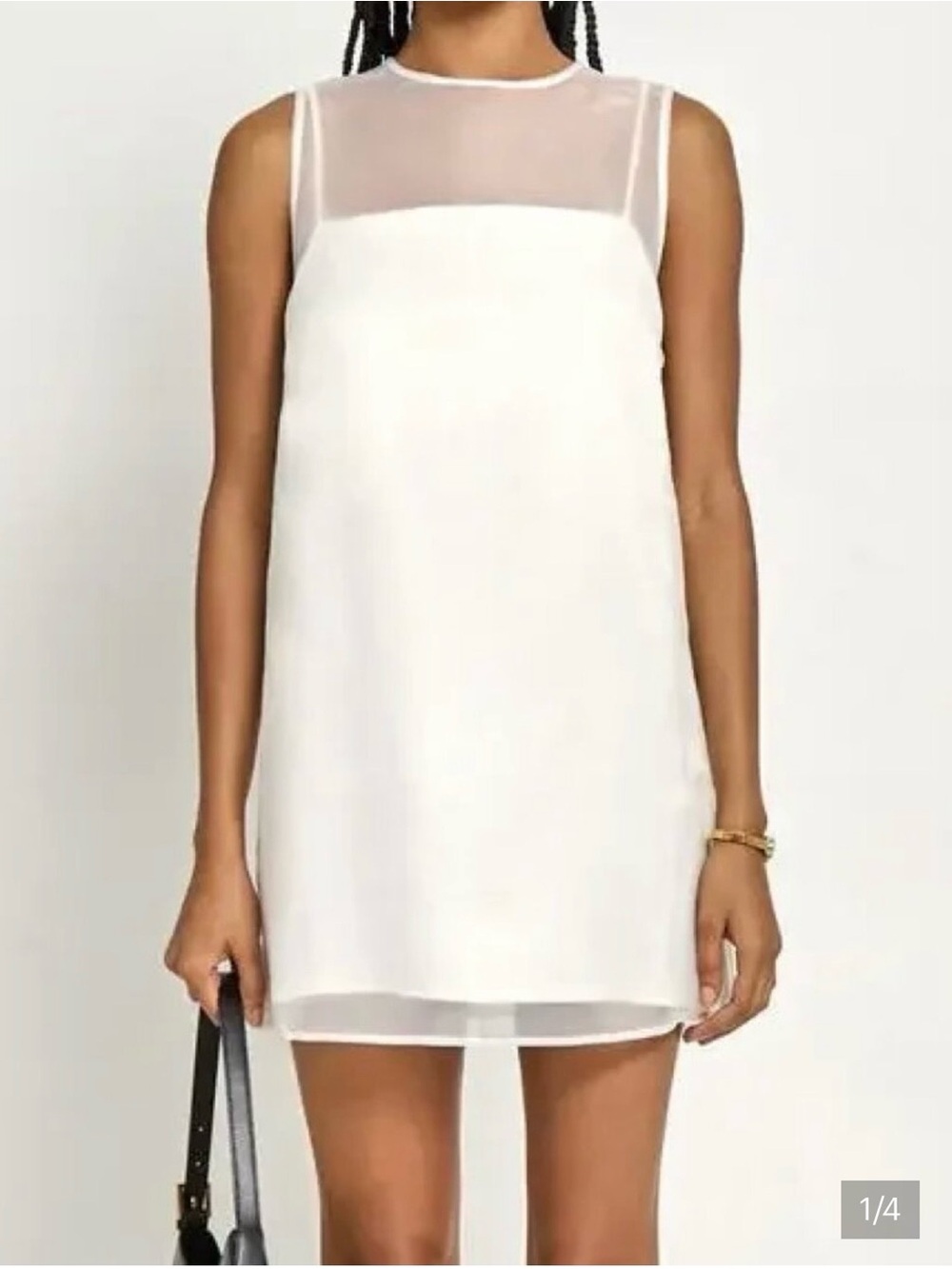 Few moda kourt Sheer Sleeveless Slip Dress - White